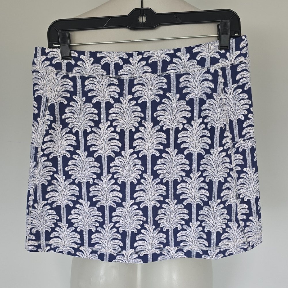 Tori Richard navy blue/white palm reader print Mika skort-L